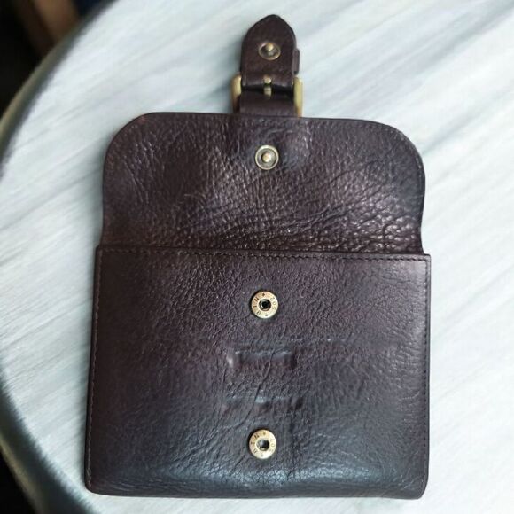 Mulberry Brown CALF SKIN Leather Wallet with Brass Buckle Hardware - Picture 7 of 12